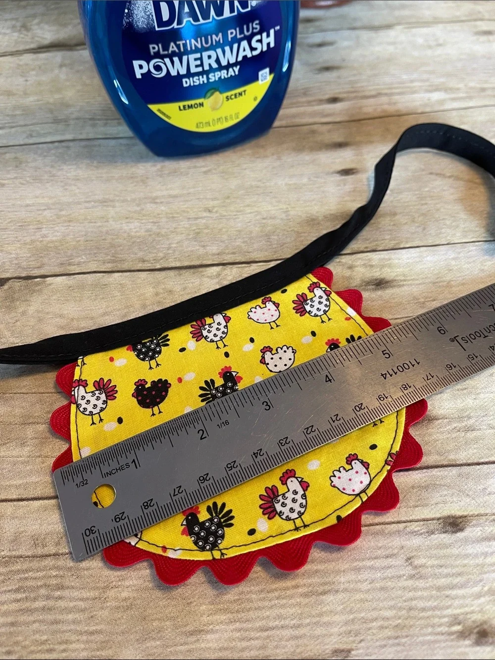 Reversible Apron Dish Soap Bottle - Dawn Powerwash - Chickens Front/Fall Back